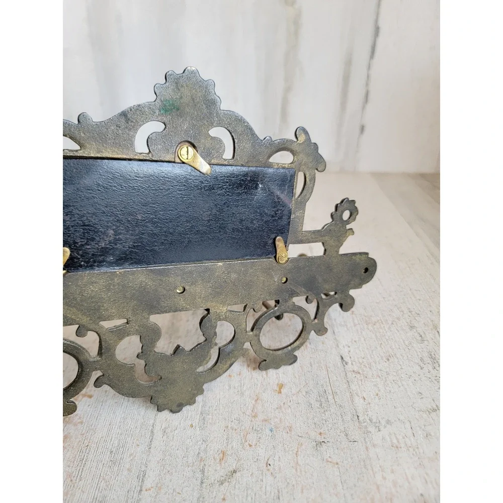 Vintage antique brass? wall hanging hook coat tie gilded rack metal wall